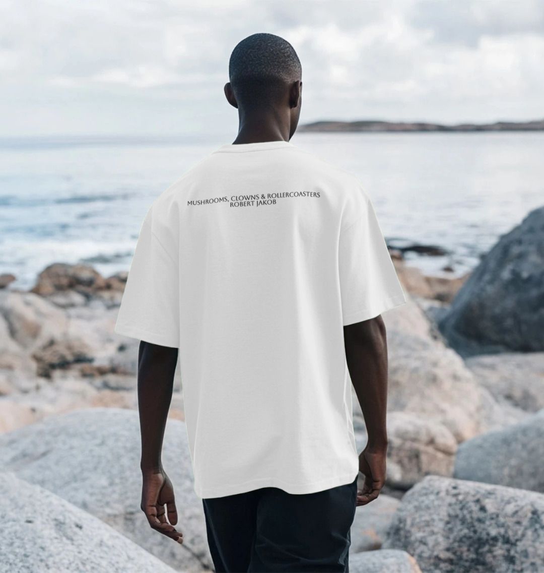 Men's Album T-Shirt - "Mushrooms, Clowns & Rollercoasters)